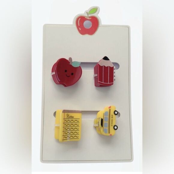 Target Other - Target Red and Yellow School-Themed Hair Clips